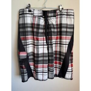 Brody Board Shorts Mens 34 Multicolor Plaid Skater Surf Gorpcore Vintage Y2K